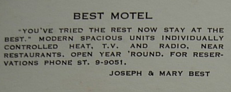 Best Motel - Postcard (newer photo)